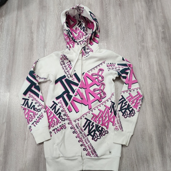 TNA Sweaters - TNA Pink and Black Graphic Hoodie